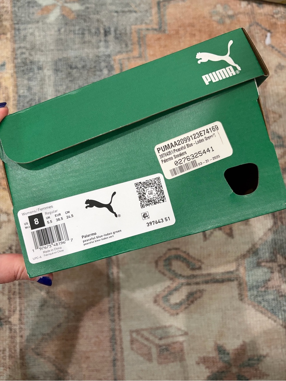 Women’s Puma Palermo Peaceful Blue/ Loden Green with Gum Sole - Picture 8 of 11